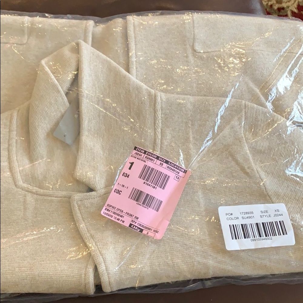 J. Crew Sophie Open Front Sweater Blazer Size XS Heather Natural Cream - Picture 14 of 16